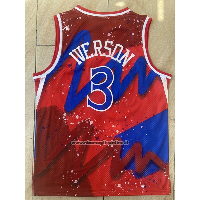 Maglia Philadelphia 76ers Allen Iverson #3 Mitchel & Ness 1997-98 Rosso